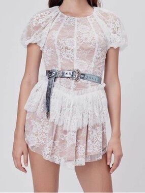 For love and lemons verbana white lace mini dress nwot